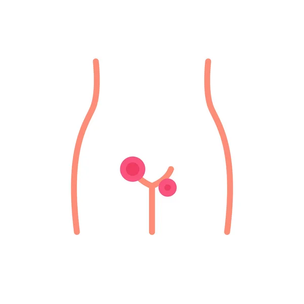 Weibliche Genitalherpes Flaches Symbol Vektorillustration — Stockvektor