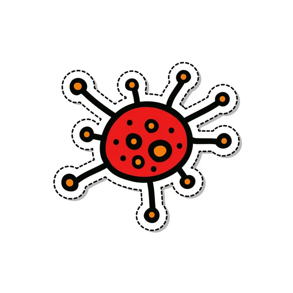 Virus Doodle Icono Vector Ilustración — Archivo Imágenes Vectoriales
