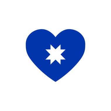 mapuche banner heart with star, vector illustration clipart