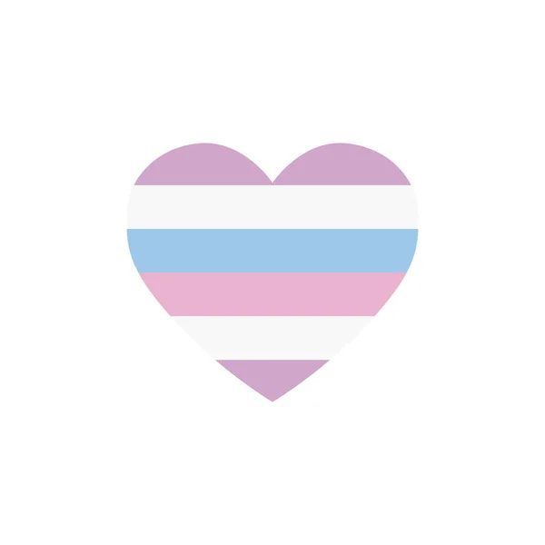 Corazón Intersexual Bandera Bandera Comunitaria Lgbtq Ilustración Vectorial — Vector de stock