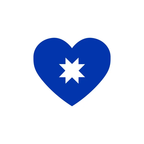 Coeur Bannière Mapuche Avec Étoile Illustration Vectorielle — Image vectorielle