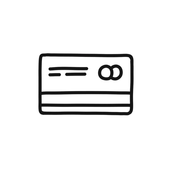 Kreditkort Klotter Ikon Vektor Illustration — Stock vektor