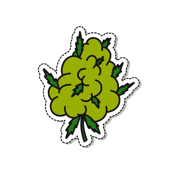 Marijuana Buddle Icon Sticker Vector Illustration — 스톡 벡터