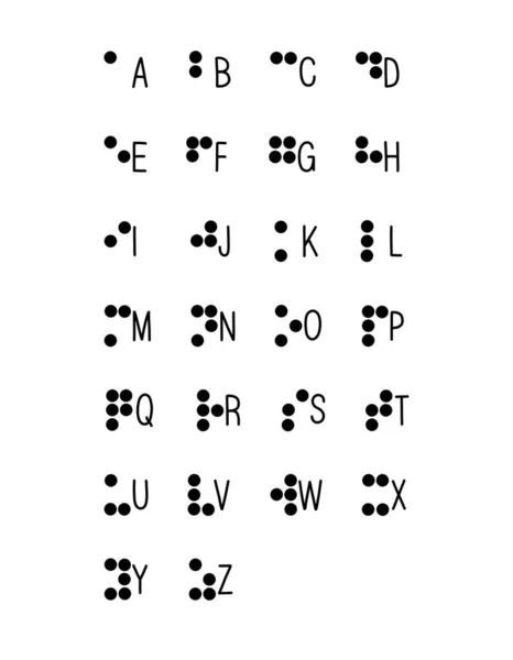 Alfabet Braille Ręcznie Rysowany Ilustracja Wektora — Wektor stockowy