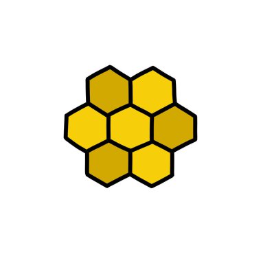 bal peteği karalama simgesi, vektör rengi çizimi