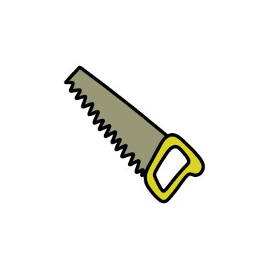 El testeresi karalama simgesi, vektör rengi çizimi