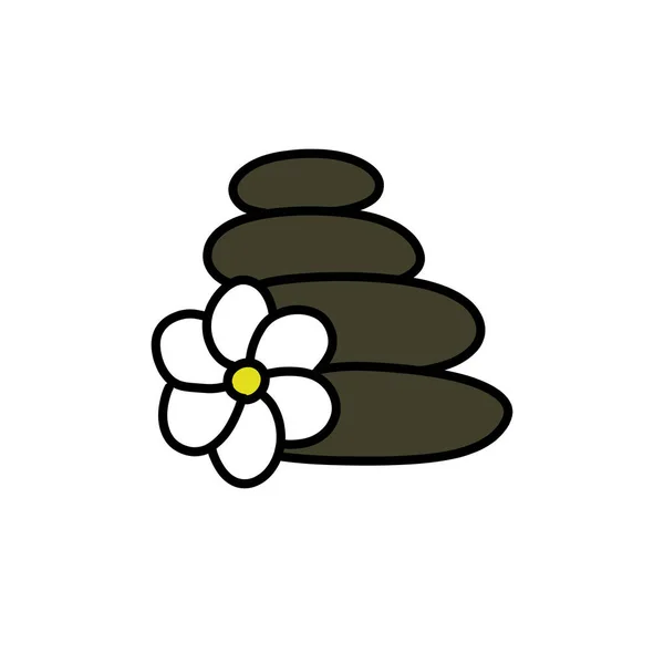 Piedras para masaje garabato icono, ilustración de color vectorial — Vector de stock