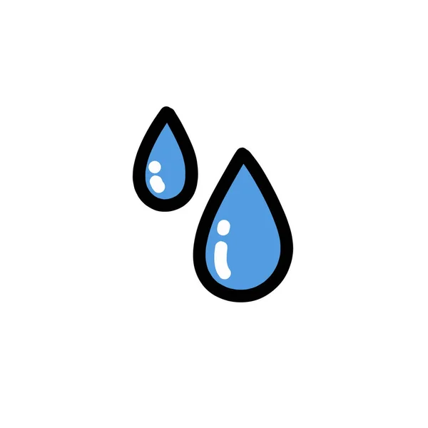 Wassertropfen Doodle Symbol Vektorillustration — Stockvektor