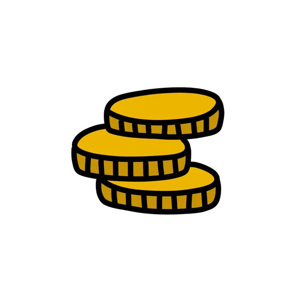 Monedas Garabato Icono Vector Ilustración — Archivo Imágenes Vectoriales