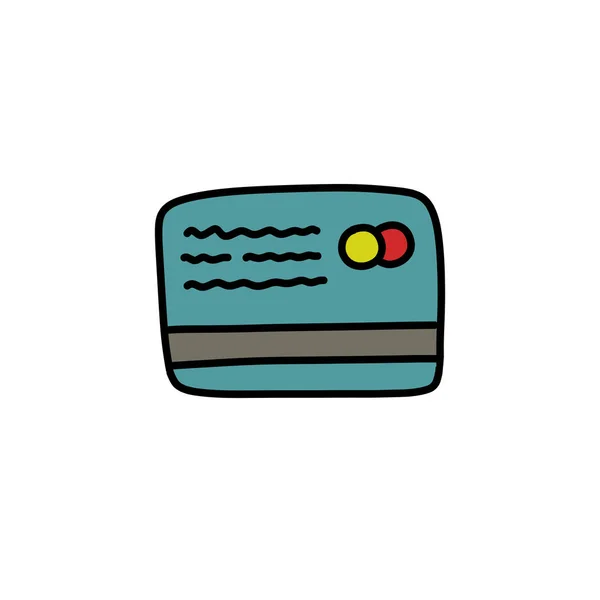 Kreditkarten Doodle Symbol Vektorillustration — Stockvektor
