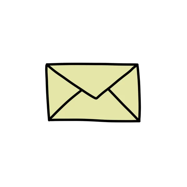 Mail Icône Doodle Illustration Vectorielle — Image vectorielle