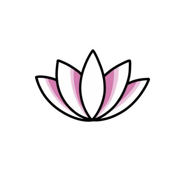 Nilüfer çiçeği karalama simgesi, vektör illüstrasyonu