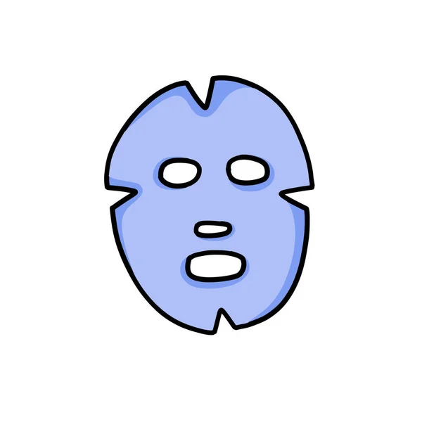 Masque Face Feuille Icône Doodle Illustration Vectorielle — Image vectorielle