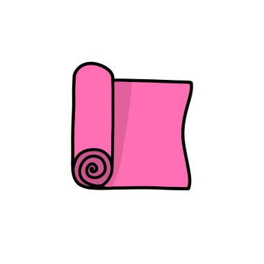 yoga mat doodle simgesi, vektör illüstrasyonu