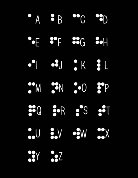 Alfabet Braille Ręcznie Rysowany Ilustracja Wektora — Wektor stockowy