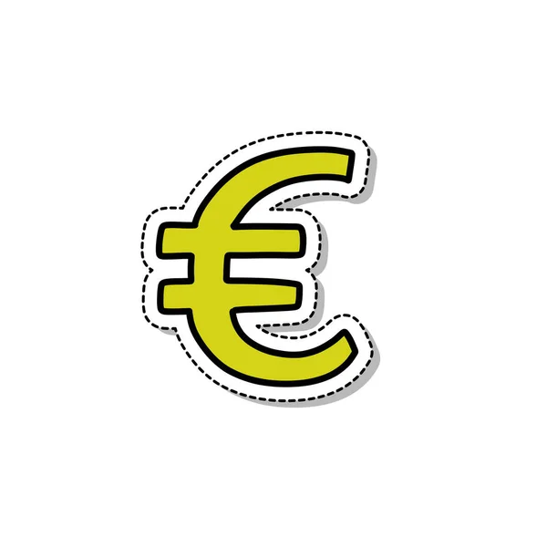 欧元符号涂鸦图标 矢量插图 — 图库矢量图片