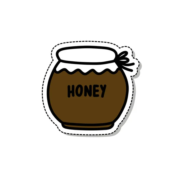 Pot Honey Doodle Icon Vector Illustration — Stock Vector