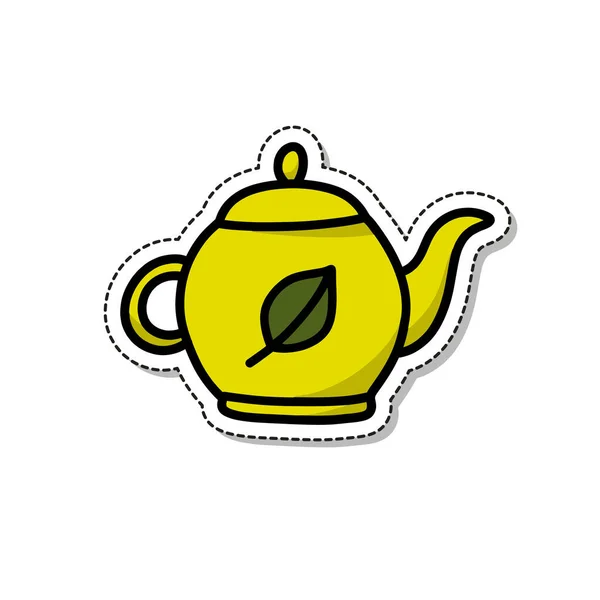 Teapot Doodle Icon Vector Color Illustration — Stock Vector