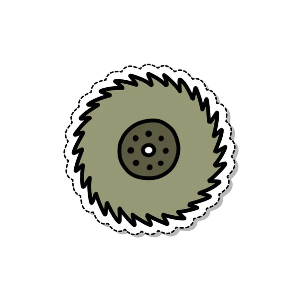 Circular Sierra Garabato Icono Vector Ilustración — Archivo Imágenes Vectoriales