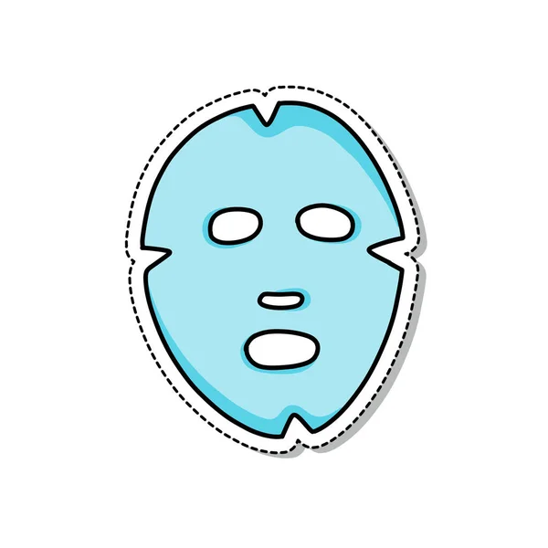 Face Sheet Mask Doodle Icon Ilustração Vetorial — Vetor de Stock