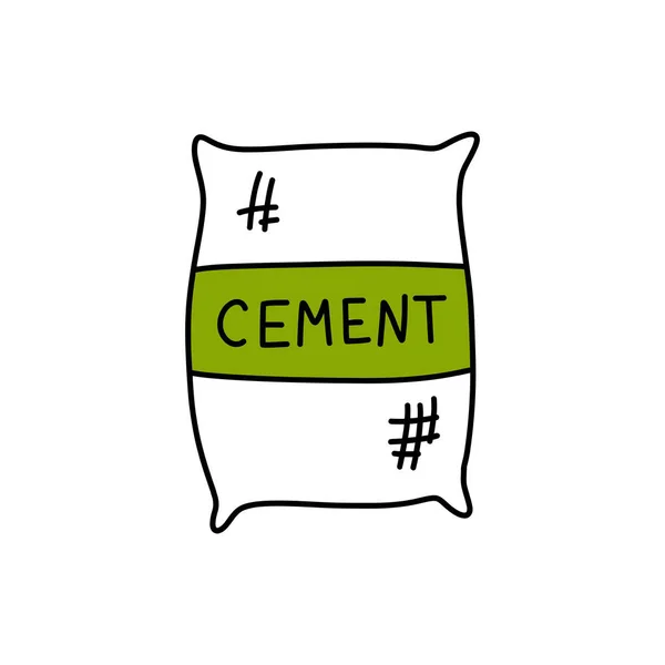 Sac Ciment Icône Doodle Illustration Vectorielle — Image vectorielle