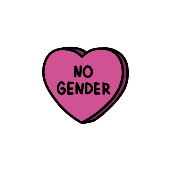 Geen Gender Hart Doodle Icoon Vector Illustratie — Stockvector