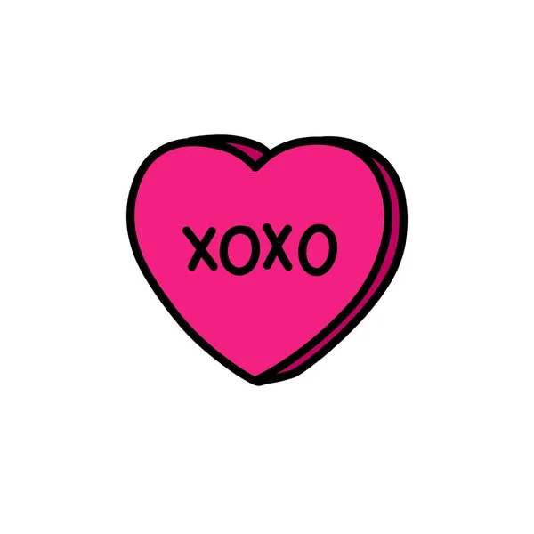 Xoxo Heart Doodle Icon Vektorillustration — Stockvektor