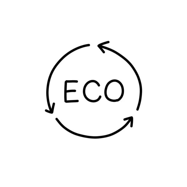 Eco Sign Doodle Icon Vector Illustration — 스톡 벡터