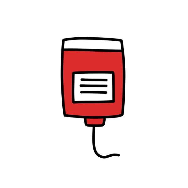 Blood Donation Doodle Icon Vector Illustration — Stock Vector