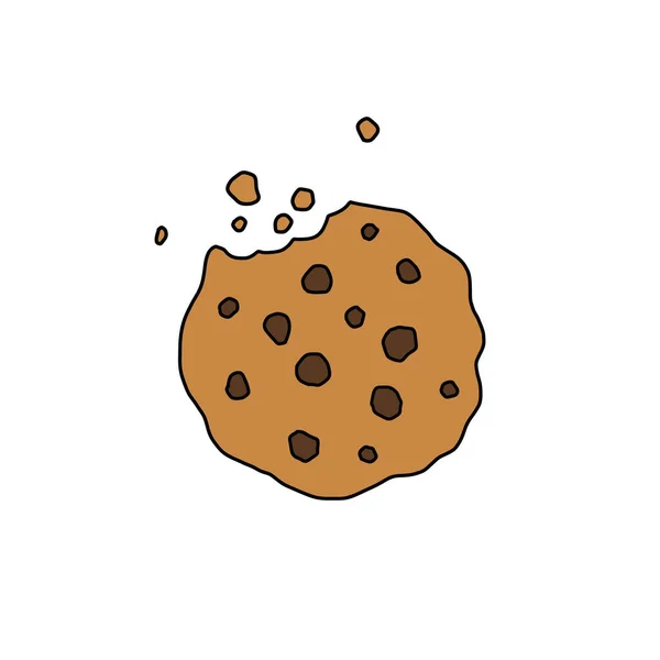 Chocolate Chip Cookies Doodle Symbol Vektorillustration — Stockvektor