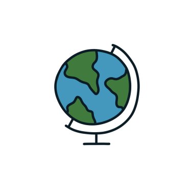 dünya karalama simgesi, vektör illüstrasyonu