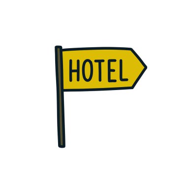 Otel karalama simgesi, vektör illüstrasyonu