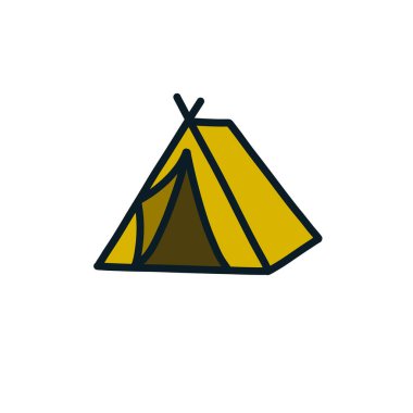 çadır karalama simgesi, vektör çizimi