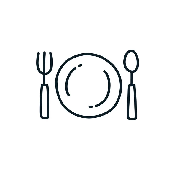 Dinner Sign Doodle Icon Vector Illustration — Stock Vector