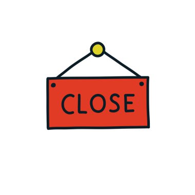 Pano kapatılmış karalama simgesi, vektör illüstrasyonu