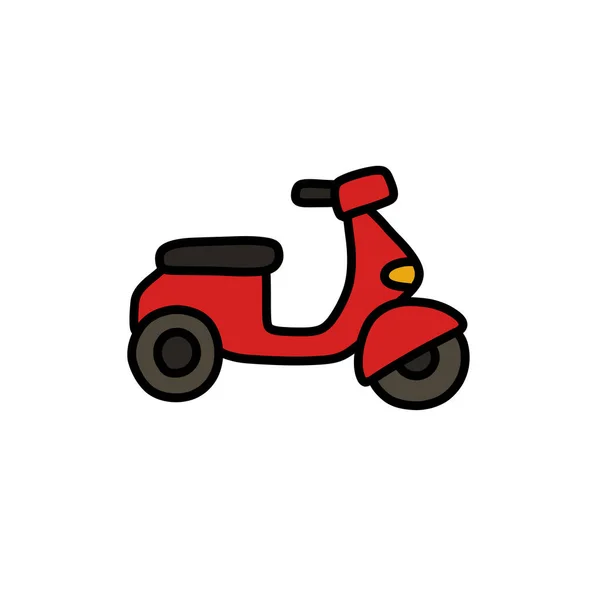 Motorfiets Doodle Icoon Vector Illustratie — Stockvector