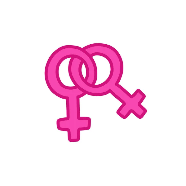 Women Sign Doodle Icon Vector Illustration — Stock Vector