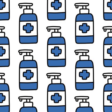 alkol jeli dikişsiz karalama deseni, vektör rengi çizimi