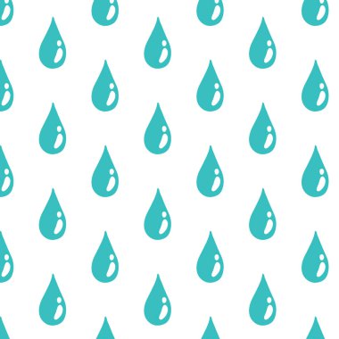 Su damlası kusursuz karalama deseni, vektör illüstrasyonu