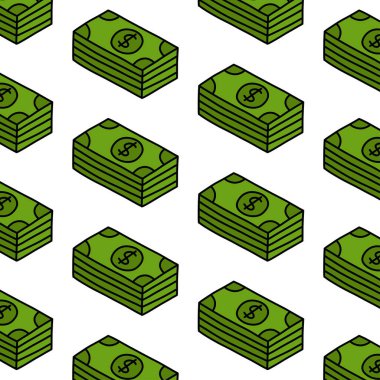 Dolarlar kusursuz karalama deseni, vektör çizimi