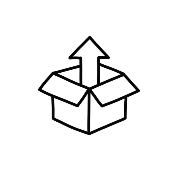 梱包と配送のドアのアイコンベクトルイラスト — ストックベクタ