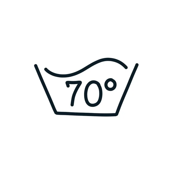 Temperatura Água Para Ícone Doodle Lavanderia Ilustração Vetorial — Vetor de Stock