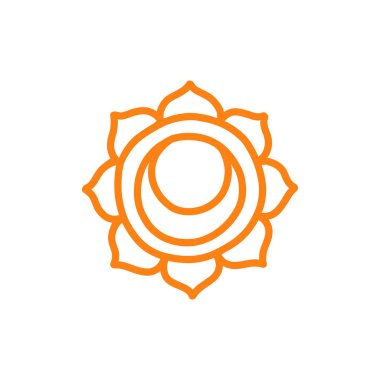 Çakra svadhisthana doodle simgesi, vektör illüstrasyonu