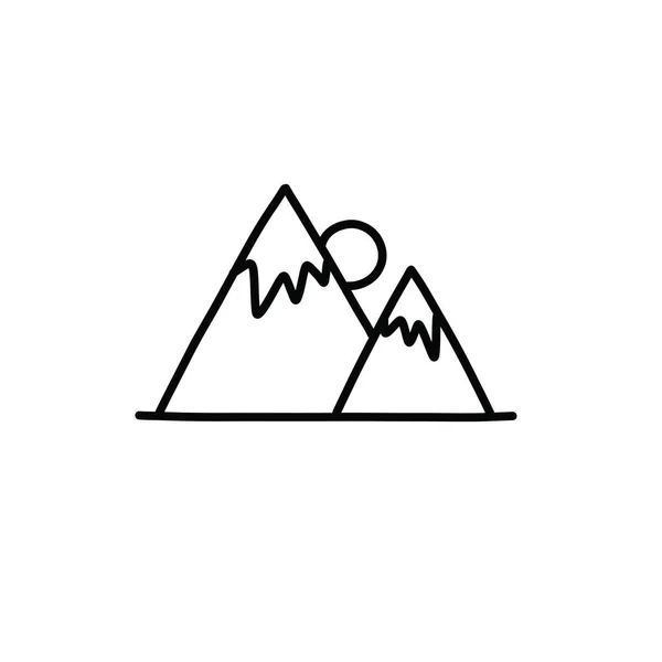 Βουνά Εικονίδιο Doodle Διανυσματική Έγχρωμη Απεικόνιση — Διανυσματικό Αρχείο