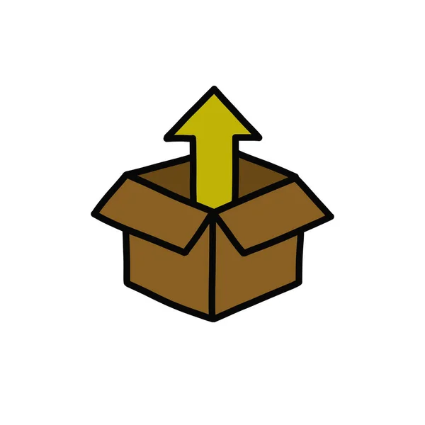 Packing Shipping Doodle Icon Vector Illustration — Stock Vector