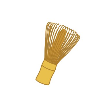 Matcha tea doodle simgesi için çırpma, vektör illüstrasyonu