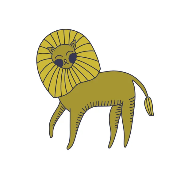 Icône Lion Doodle Illustration Vectorielle — Image vectorielle