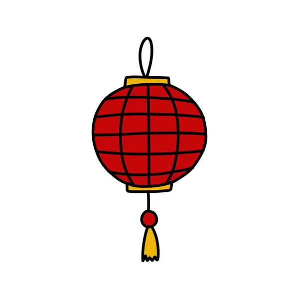 Chinese Lantern Doodle 아이콘 Vector Illustration — 스톡 벡터