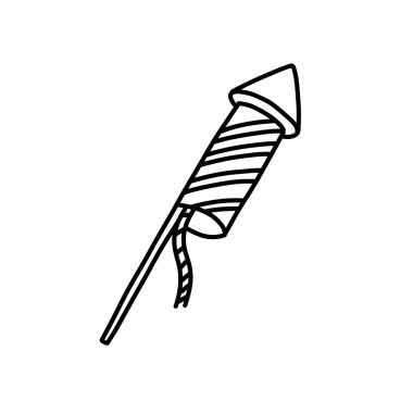 Havai fişek karalama ikonu, vektör illüstrasyonu