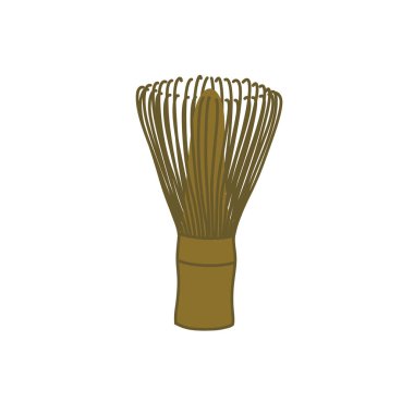 Matcha tea doodle simgesi için çırpma, vektör illüstrasyonu